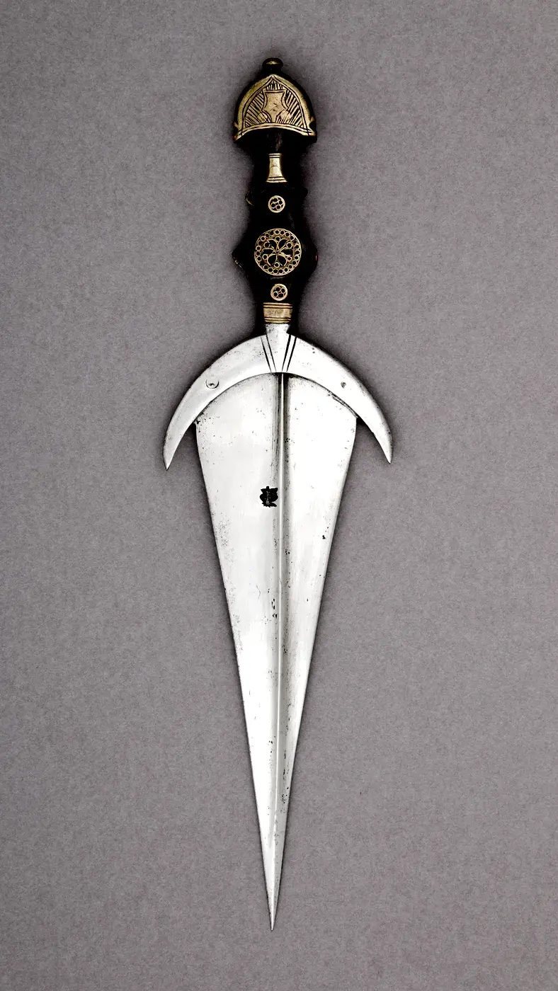 Cinquedea italiana del 1500 circa, daga civile rinascimentale